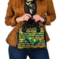 Nevis in Saint Kitts and Nevis Shoulder Handbag Geometric Pattern and Coat of Arms - Wonder Print Shop