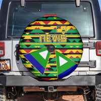 Nevis in Saint Kitts and Nevis Spare Tire Cover Geometric Pattern and Coat of Arms - Wonder Print Shop