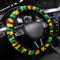 Nevis in Saint Kitts and Nevis Steering Wheel Cover Geometric Pattern and Coat of Arms - Wonder Print Shop