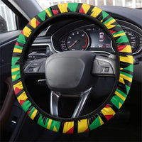 Nevis in Saint Kitts and Nevis Steering Wheel Cover Geometric Pattern and Coat of Arms - Wonder Print Shop