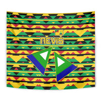 Nevis in Saint Kitts and Nevis Tapestry Geometric Pattern and Coat of Arms - Wonder Print Shop