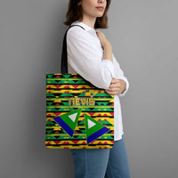 Nevis in Saint Kitts and Nevis Tote Bag Geometric Pattern and Coat of Arms - Wonder Print Shop