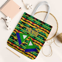 Nevis in Saint Kitts and Nevis Tote Bag Geometric Pattern and Coat of Arms - Wonder Print Shop