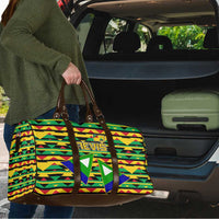 Nevis in Saint Kitts and Nevis Travel Bag Geometric Pattern and Coat of Arms - Wonder Print Shop