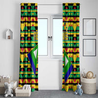 Nevis in Saint Kitts and Nevis Window Curtain Geometric Pattern and Coat of Arms - Wonder Print Shop