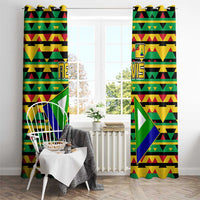 Nevis in Saint Kitts and Nevis Window Curtain Geometric Pattern and Coat of Arms - Wonder Print Shop