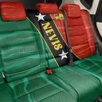 Nevis in Saint Kitts and Nevis Back Car Seat Cover Star Design and Coat of Arms - Wonder Print Shop