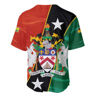 Nevis in Saint Kitts and Nevis Baseball Jersey Star Design and Coat of Arms - Wonder Print Shop