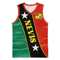 Nevis in Saint Kitts and Nevis Basketball Jersey Star Design and Coat of Arms - Wonder Print Shop