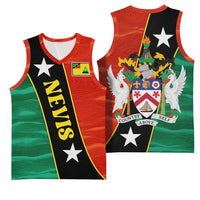 Nevis in Saint Kitts and Nevis Basketball Jersey Star Design and Coat of Arms - Wonder Print Shop