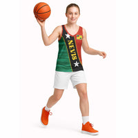 Nevis in Saint Kitts and Nevis Basketball Jersey Star Design and Coat of Arms - Wonder Print Shop
