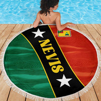 Nevis in Saint Kitts and Nevis Beach Blanket Star Design and Coat of Arms - Wonder Print Shop