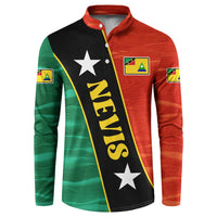 Nevis in Saint Kitts and Nevis Button Sweatshirt Star Design and Coat of Arms - Wonder Print Shop