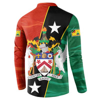 Nevis in Saint Kitts and Nevis Button Sweatshirt Star Design and Coat of Arms - Wonder Print Shop