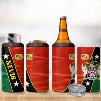 Nevis in Saint Kitts and Nevis 4 in 1 Can Cooler Tumbler Star Design and Coat of Arms - Wonder Print Shop