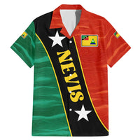 Nevis in Saint Kitts and Nevis Family Matching Mermaid Dress and Hawaiian Shirt Star Design and Coat of Arms - Wonder Print Shop