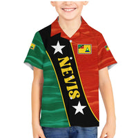 Nevis in Saint Kitts and Nevis Family Matching Mermaid Dress and Hawaiian Shirt Star Design and Coat of Arms - Wonder Print Shop