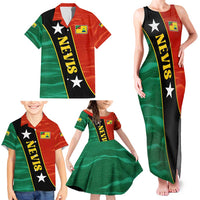 Nevis in Saint Kitts and Nevis Family Matching Tank Maxi Dress and Hawaiian Shirt Star Design and Coat of Arms - Wonder Print Shop