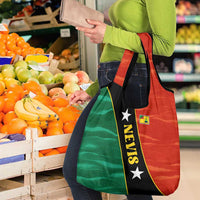 Nevis in Saint Kitts and Nevis Grocery Bag Star Design and Coat of Arms - Wonder Print Shop