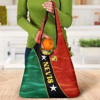 Nevis in Saint Kitts and Nevis Grocery Bag Star Design and Coat of Arms - Wonder Print Shop