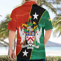 Nevis in Saint Kitts and Nevis Hawaiian Shirt Star Design and Coat of Arms - Wonder Print Shop