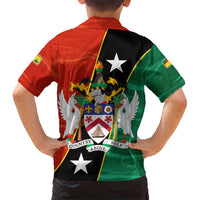 Nevis in Saint Kitts and Nevis Hawaiian Shirt Star Design and Coat of Arms - Wonder Print Shop
