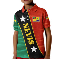 Nevis in Saint Kitts and Nevis Kid Polo Shirt Star Design and Coat of Arms - Wonder Print Shop