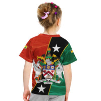 Nevis in Saint Kitts and Nevis Kid T Shirt Star Design and Coat of Arms - Wonder Print Shop