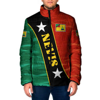 Nevis in Saint Kitts and Nevis Padded Jacket Star Design and Coat of Arms - Wonder Print Shop