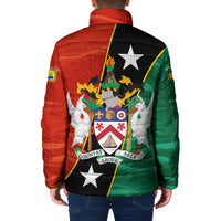 Nevis in Saint Kitts and Nevis Padded Jacket Star Design and Coat of Arms - Wonder Print Shop