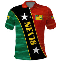 Nevis in Saint Kitts and Nevis Polo Shirt Star Design and Coat of Arms - Wonder Print Shop