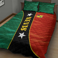 Nevis in Saint Kitts and Nevis Quilt Bed Set Star Design and Coat of Arms - Wonder Print Shop