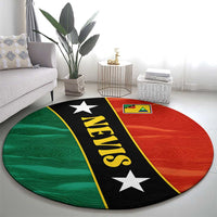 Nevis in Saint Kitts and Nevis Round Carpet Star Design and Coat of Arms - Wonder Print Shop