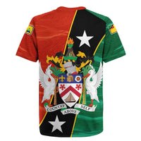 Nevis in Saint Kitts and Nevis Rugby Jersey Star Design and Coat of Arms - Wonder Print Shop