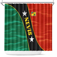 Nevis in Saint Kitts and Nevis Shower Curtain Star Design and Coat of Arms - Wonder Print Shop