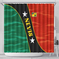 Nevis in Saint Kitts and Nevis Shower Curtain Star Design and Coat of Arms - Wonder Print Shop