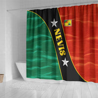 Nevis in Saint Kitts and Nevis Shower Curtain Star Design and Coat of Arms - Wonder Print Shop