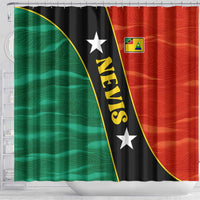 Nevis in Saint Kitts and Nevis Shower Curtain Star Design and Coat of Arms - Wonder Print Shop