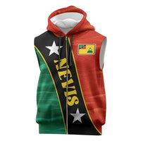 Nevis in Saint Kitts and Nevis Sleeveless Zip Hoodie Star Design and Coat of Arms - Wonder Print Shop