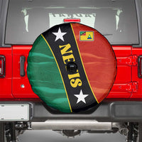 Nevis in Saint Kitts and Nevis Spare Tire Cover Star Design and Coat of Arms - Wonder Print Shop