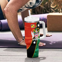 Nevis in Saint Kitts and Nevis Tumbler With Handle Star Design and Coat of Arms - Wonder Print Shop