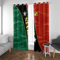 Nevis in Saint Kitts and Nevis Window Curtain Star Design and Coat of Arms - Wonder Print Shop