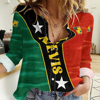 Nevis in Saint Kitts and Nevis Women Casual Shirt Star Design and Coat of Arms - Wonder Print Shop