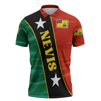 Nevis in Saint Kitts and Nevis Zipper Polo Shirt Star Design and Coat of Arms - Wonder Print Shop