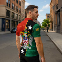 Nevis in Saint Kitts and Nevis Zipper Polo Shirt Star Design and Coat of Arms - Wonder Print Shop