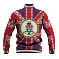 Cayman Islands Christmas Baseball Jacket Xmas Pattern and Coat of Arms - Wonder Print Shop