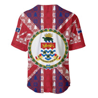 Cayman Islands Christmas Baseball Jersey Xmas Pattern and Coat of Arms - Wonder Print Shop