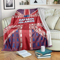 Cayman Islands Christmas Blanket Xmas Pattern and Coat of Arms - Wonder Print Shop
