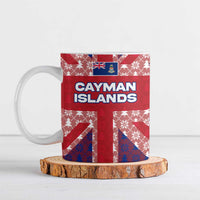Cayman Islands Christmas Ceramic Mug Xmas Pattern and Coat of Arms - Wonder Print Shop