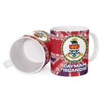 Cayman Islands Christmas Ceramic Mug Xmas Pattern and Coat of Arms - Wonder Print Shop